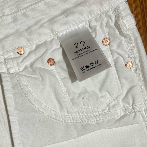 MOTHER The Looker Crop Jeans White Stayin Alive Size 29 - Picture 11 of 16